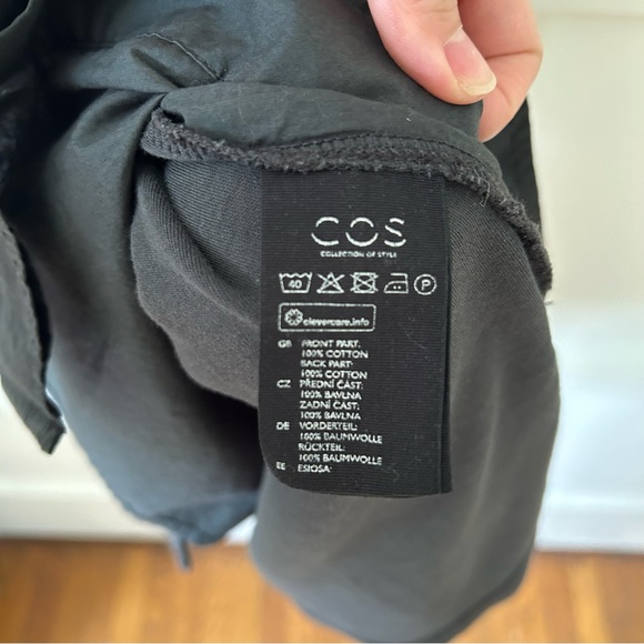 COS BELTED SHIRT DRESS IN DARK GREEN - Picture 2 of 6